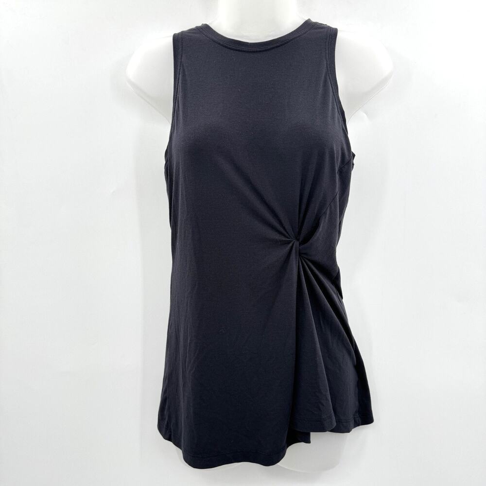 Athleta Radiate Tank Size XS Black Cinched Wicking UPF Yoga Athleisure 798474-02
